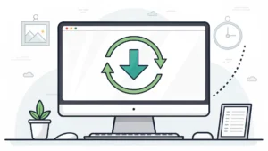 Image of computer downloading handpieces repair files