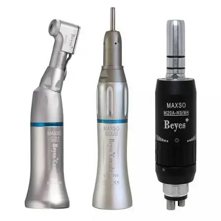 Beyes MAXSO low speed handpiece set: contra-angle, straight attachment, and E-type air motor